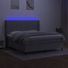 vidaXL Box spring postel s matrac&iacute; a LED světle &scaron;ed&aacute; 160x200 cm textil