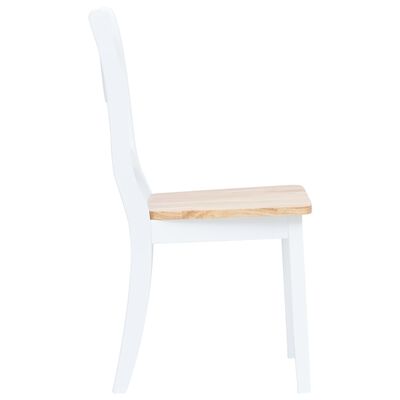 vidaXL Jídelní židle 4 ks bílé a světlé dřevo masivní kaučukovník