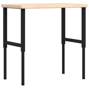vidaXL Pracovn&iacute; stůl 100 x 60 x (73&ndash;99,5) cm masivn&iacute; dub obd&eacute;ln&iacute;kov&yacute;