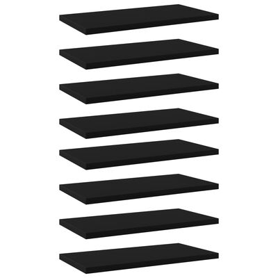 vidaXL Přídavné police 8 ks černé 40 x 20 x 1,5 cm dřevotříska