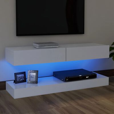 vidaXL TV skříňka s LED osvětlením bílá 120 x 35 cm