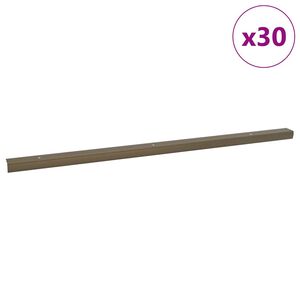 vidaXL Schodov&eacute; hrany 30 ks Hněd&aacute; 67 x 3 x 2 cm Hlin&iacute;k