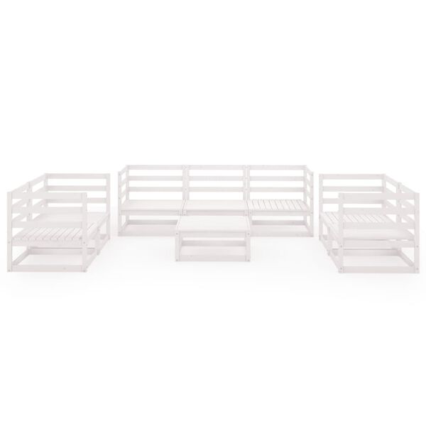 vidaXL 8dílná zahradní sedací souprava bílá masivní borovice