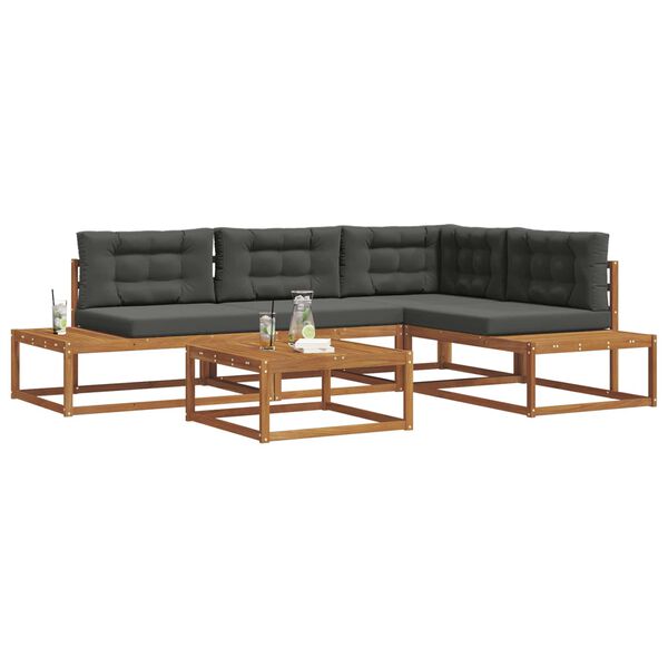 vidaXL Venkovn&iacute; pohovkov&aacute; souprava 5 Kus Přirozen&aacute; a Anthracitov&aacute;