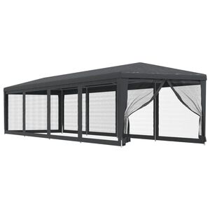 vidaXL Party stan s 10 s&iacute;ťovan&yacute;mi bočnicemi antracitov&yacute; 3 x 12 m HDPE