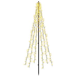 vidaXL LED v&aacute;nočn&iacute; strom 165 cm 540 LED Tepl&aacute; b&iacute;l&aacute; Ocel Čern&aacute;