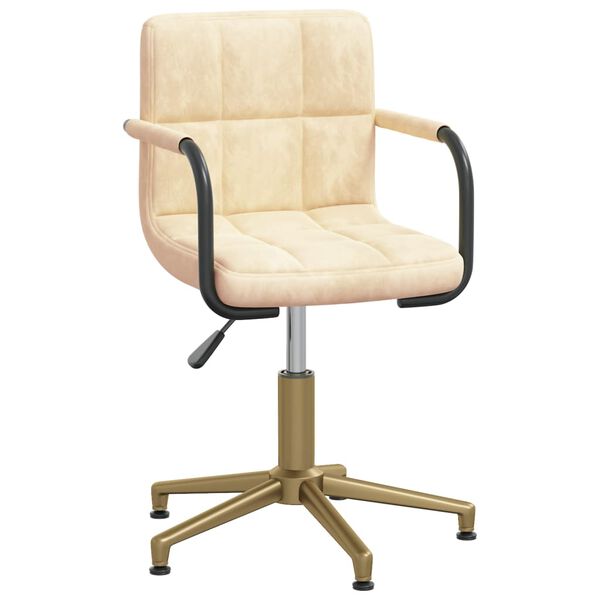 vidaXL Otočn&eacute; j&iacute;deln&iacute; židle 4 ks kr&eacute;mov&eacute; samet