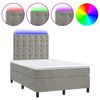 vidaXL Box spring postel s matrac&iacute; a LED světle &scaron;ed&aacute; 120x200 cm samet