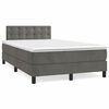 vidaXL Box spring postel s matrac&iacute; tmavě &scaron;ed&yacute; 120x190 cm samet