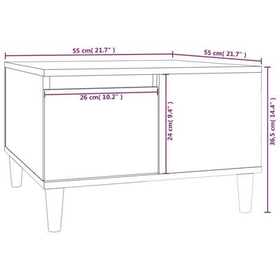 vidaXL Konferenční stolek hnědý dub 55 x 55 x 36,5 cm kompozitní dřevo