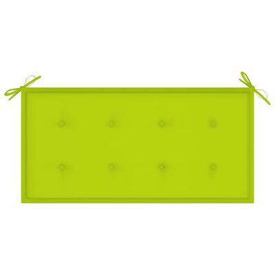 vidaXL Zahradní lavice s jasně zelenou poduškou 112 cm masivní teak