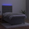 vidaXL Box spring postel s matrac&iacute; a LED světle &scaron;ed&aacute; 90x190 cm samet
