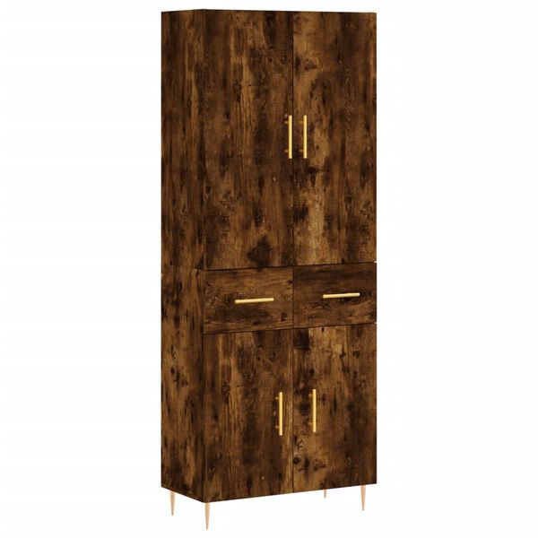 vidaXL Skř&iacute;ň highboard kouřov&yacute; dub 69,5 x 34 x 180 cm kompozitn&iacute; dřevo