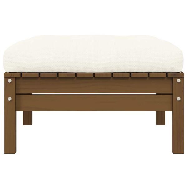 vidaXL 2místná zahradní pohovka s krémovými poduškami masivní borovice