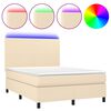 vidaXL Box spring postel s matrac&iacute; a LED kr&eacute;mov&aacute; 140x190 cm textil