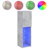 vidaXL TV skř&iacute;ňka s LED osvětlen&iacute;m betonově &scaron;ed&aacute; 30,5 x 30 x 102 cm