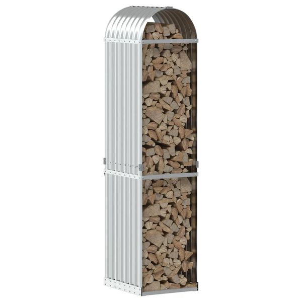 vidaXL Stojan na dřevo stříbrný 40 x 45 x 170 cm pozinkovaná ocel