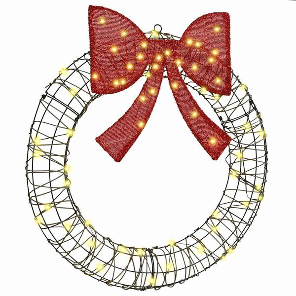 vidaXL Věnec s 60 LED diodami Tepl&aacute; b&iacute;l&aacute; 75 cm Ratan