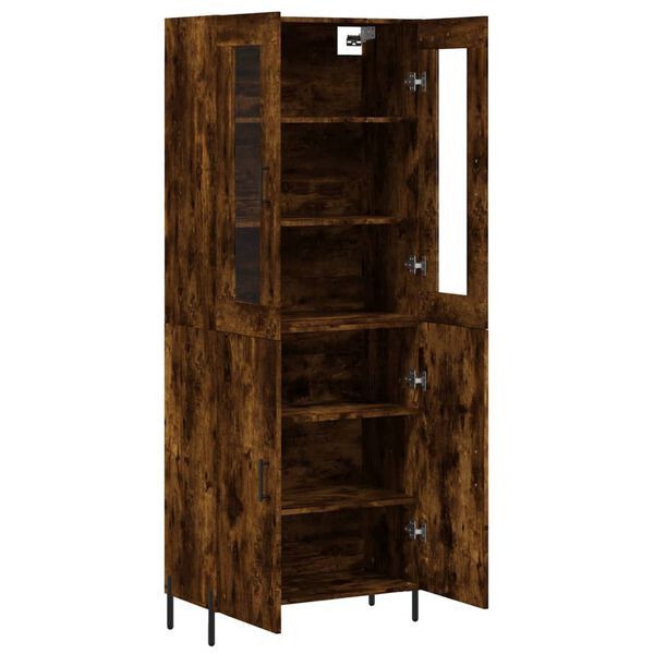 vidaXL Skř&iacute;ň highboard kouřov&yacute; dub 69,5 x 34 x 180 cm kompozitn&iacute; dřevo
