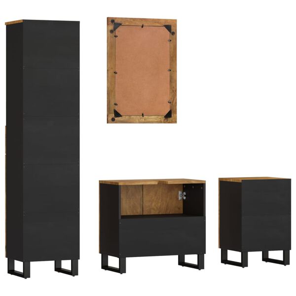 vidaXL 4dílná koupelnová sestava masivní mangovníkové dřevo