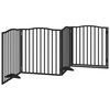 vidaXL Z&aacute;brana pro psy s dv&iacute;řky skl&aacute;dac&iacute; 4 panely čern&aacute; 320 cm topol