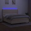 vidaXL Box spring postel s matrac&iacute; a LED kr&eacute;mov&aacute; 160x200 cm textil