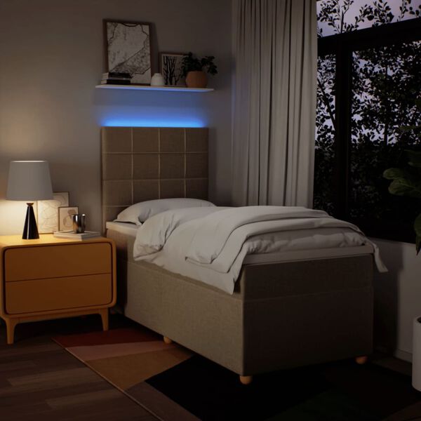 vidaXL Box spring postel s matrac&iacute; kr&eacute;mov&aacute; 100 x 200 cm textil