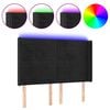 vidaXL Čelo postele s LED čern&eacute; 147 x 16 x 118/128 cm samet