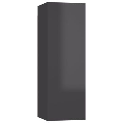 vidaXL TV stolky 2 ks šedé s vysokým leskem 30,5x30x90 cm dřevotříska