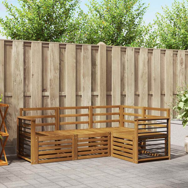 vidaXL Sedac&iacute; soupravy 4 pcs Př&iacute;rodn&iacute; Masivn&iacute; ak&aacute;tov&eacute; dřevo