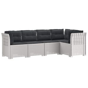 vidaXL 5-m&iacute;stn&eacute; Zahradn&iacute; Sofa s Pol&scaron;t&aacute;ři ve Vzhledu Ratan PP B&iacute;l&aacute;