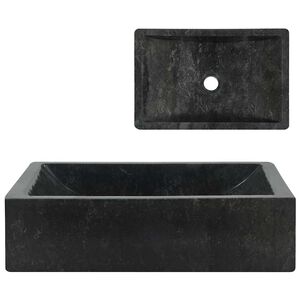 vidaXL Umyvadlo 45 x 30 x 12 cm mramor čern&eacute; s vysok&yacute;m leskem