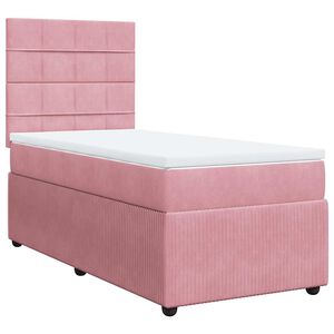 vidaXL Box spring postel s matrac&iacute; růžov&aacute; 80 x 200 cm samet