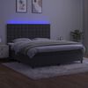 vidaXL Box spring postel s matrac&iacute; a LED tmavě &scaron;ed&aacute; 160x200 cm samet