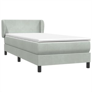 vidaXL Box spring postel s matrac&iacute; světle &scaron;ed&aacute; 80x220 cm samet
