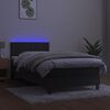 vidaXL Box spring postel s matrac&iacute; a LED tmavě &scaron;ed&aacute; 80 x 200 cm samet
