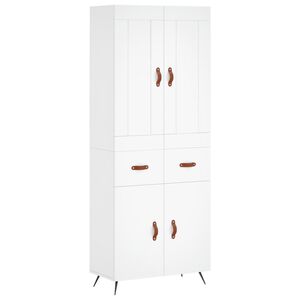 vidaXL Skř&iacute;ň highboard b&iacute;l&aacute; 69,5 x 34 x 180 cm kompozitn&iacute; dřevo