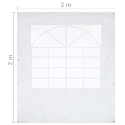 vidaXL Boční stěna k party stanu PVC s oknem 2 x 2 m bílá 550 g/m²