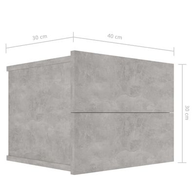 vidaXL Noční stolek betonově šedý 40 x 30 x 30 cm dřevotříska