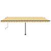 vidaXL Volně stojící automatická markýza 500 x 350 cm žlutá/bílá