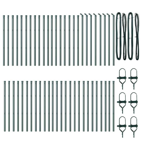 vidaXL Plotov&yacute; sloupek. 52 pcs Zelen&aacute; 3,2 x 3,2 x 80 cm