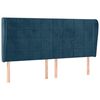vidaXL Čelo postele typu u&scaron;&aacute;k tmavě modr&aacute; 203x23x118/128 cm samet