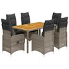 vidaXL 7d&iacute;ln&yacute; zahradn&iacute; bistro set s podu&scaron;kami &scaron;ed&yacute; polyratan
