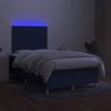 vidaXL Box spring postel s matrac&iacute; a LED modr&aacute; 120x190 cm textil