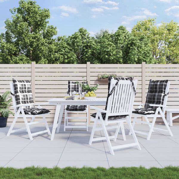 vidaXL Podu&scaron;ky na židli s vysok&yacute;m opěradlem 4 ks &scaron;ed&eacute; k&aacute;rovan&eacute; oxford