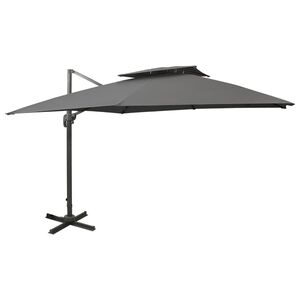 vidaXL Bočn&iacute; zahradn&iacute; slunečn&iacute;k s dvojitou stř&iacute;&scaron;kou 300x300cm antracit