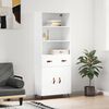 vidaXL Skř&iacute;ň highboard b&iacute;l&aacute; 69,5 x 34 x 180 cm kompozitn&iacute; dřevo