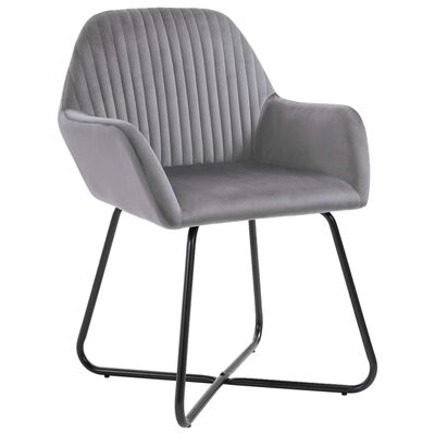 vidaXL Jídelní židle 2 ks šedé samet