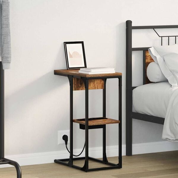 vidaXL Nočn&iacute; skř&iacute;ňka Kouřov&yacute; dub 41,5 x 26 x 60,5 cm kompozitn&iacute; dřevo