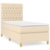 vidaXL Box spring postel s matrac&iacute; kr&eacute;mov&aacute; 90x190 cm textil